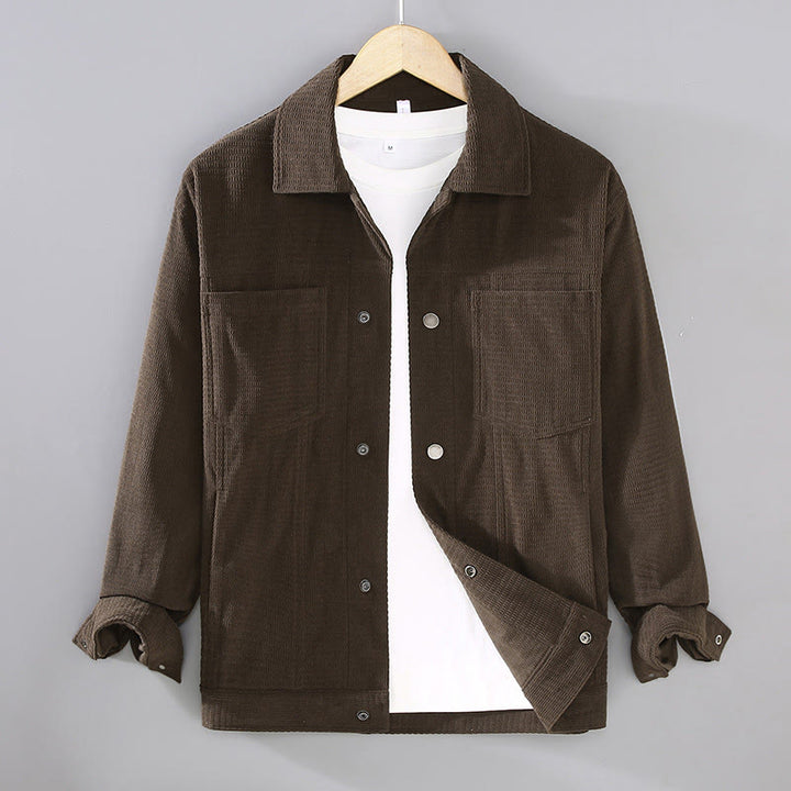 Buddha Stones Commute Revers Design Knöpfe Herren Langarmjacke mit Taschen - Sattelbraun - US/ UK/AU42, EU52 (3XL) - image 8
