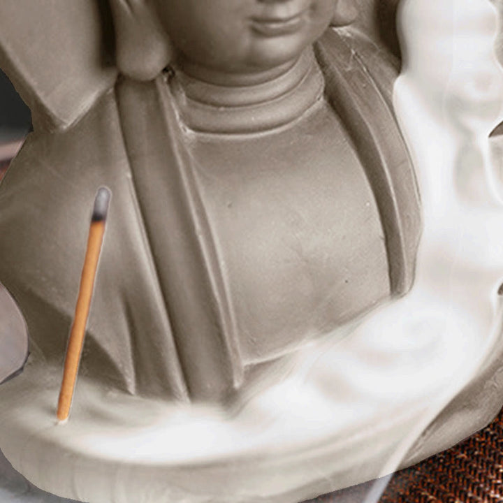 Buddha Stones Tibetischer Avalokiteshvara Buddha Lotus Heilungs-Rückfluss-Räucherbrunnen Räuchergefäß - image 19