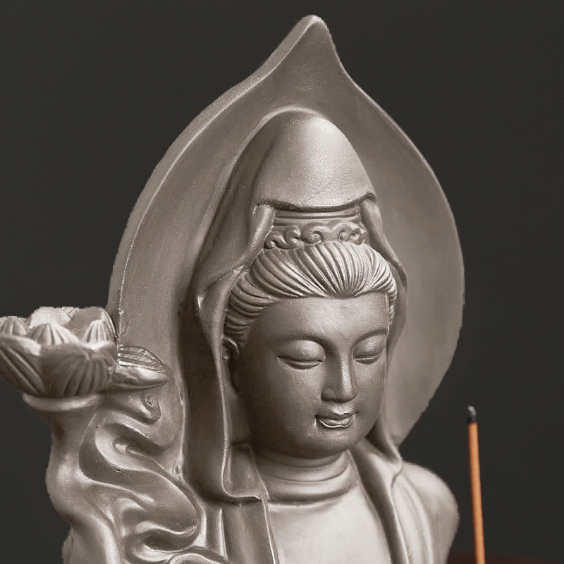 Buddha Stones Tibetischer Avalokiteshvara Buddha Lotus Heilungs-Rückfluss-Räucherbrunnen Räuchergefäß - image 1