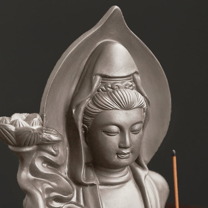 Buddha Stones Tibetischer Avalokiteshvara Buddha Lotus Heilungs-Rückfluss-Räucherbrunnen Räuchergefäß - image 1