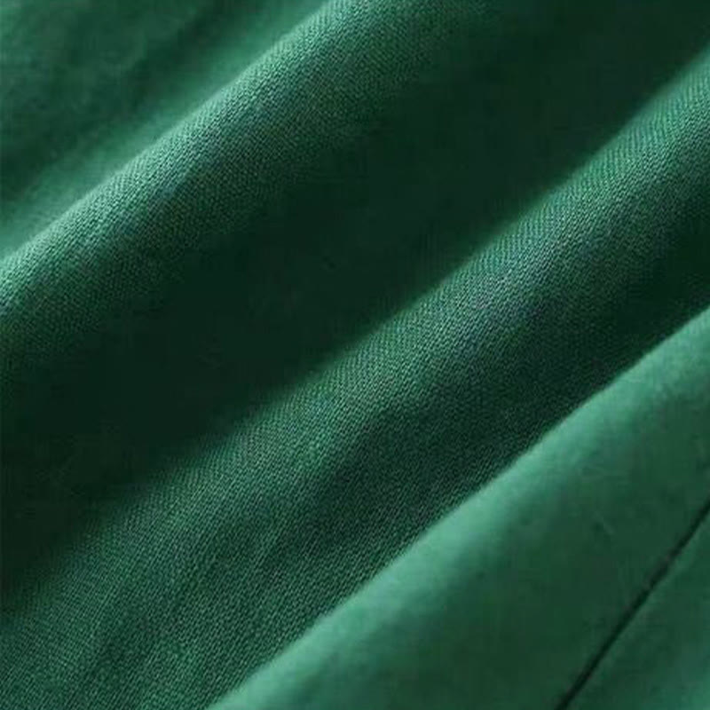 Buddha Stones – Lässige Hose aus Baumwollleinen mit hoher Taille, Schnürung und weitem Bein und Taschen - image 10