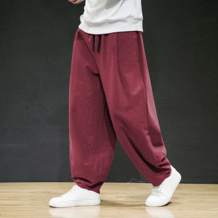 Buddha Stones Plain Casual Leinen Bloomer Herrenhose mit Taschen - Schamottestein - US/ UK/AU44，EU54 (5XL) - image 9