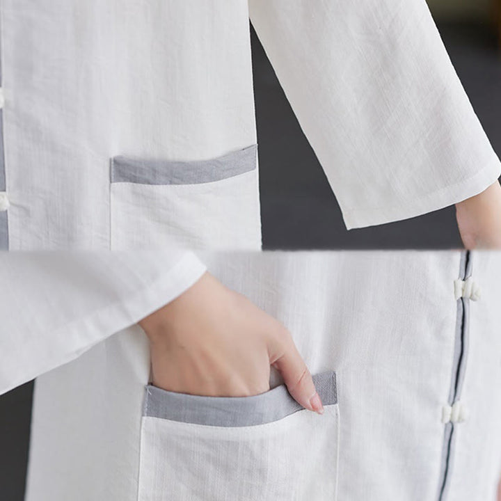 Buddha Stones 2-teiliges Tai-Chi-Shirt aus Baumwolle, Oberteil und Hose, Meditations-Zen-Kleidung für Damen - image 15