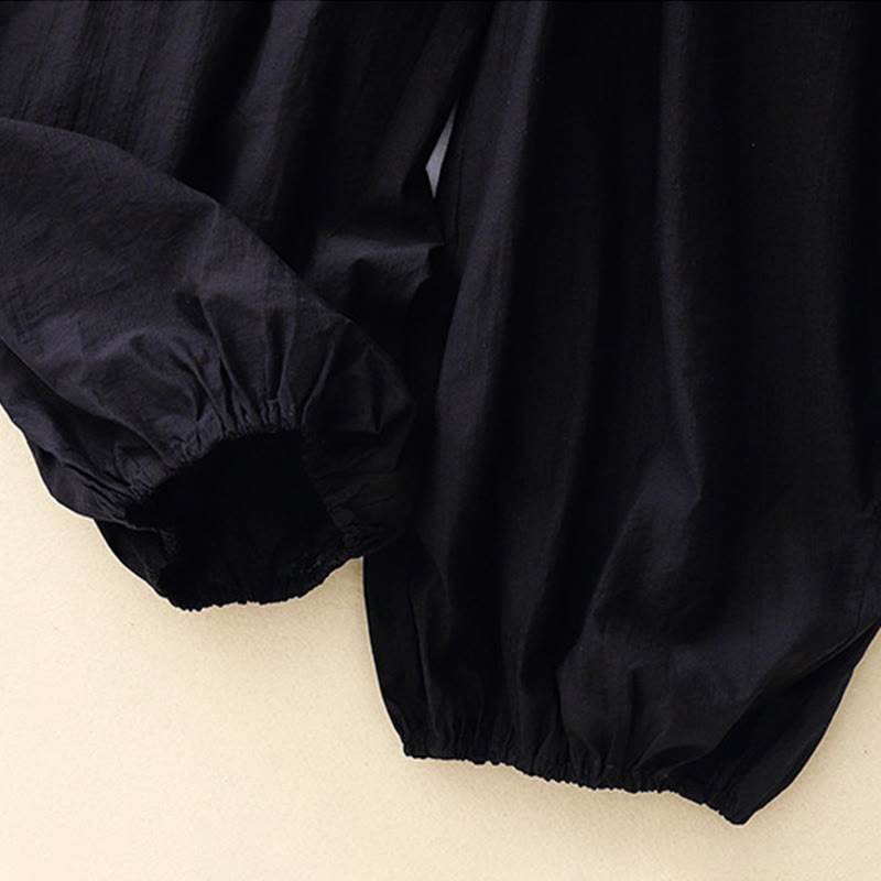 Buddha Stones Lässige, schlichte Haremshose für Damen mit Taschen - image 2