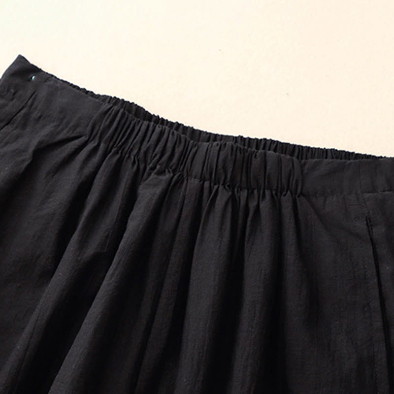 Buddha Stones Lässige, schlichte Haremshose für Damen mit Taschen - image 1