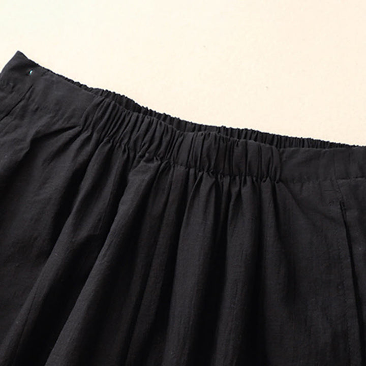 Buddha Stones Lässige, schlichte Haremshose für Damen mit Taschen - image 1