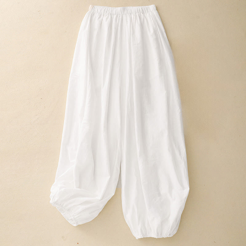 Buddha Stones Lässige, schlichte Haremshose für Damen mit Taschen - Weiß - US 8-10, UK/AU 12-14, EU 40-42 (2XL) - image 4