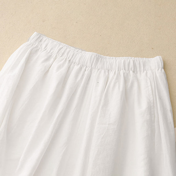 Buddha Stones Lässige, schlichte Damen-Haremshose aus Baumwolle mit Taschen - image 6