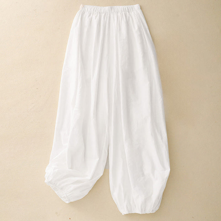 Buddha Stones Lässige, schlichte Damen-Haremshose aus Baumwolle mit Taschen - Weiß - US 8-10, UK/AU 12-14, EU 40-42 (2XL) - image 4