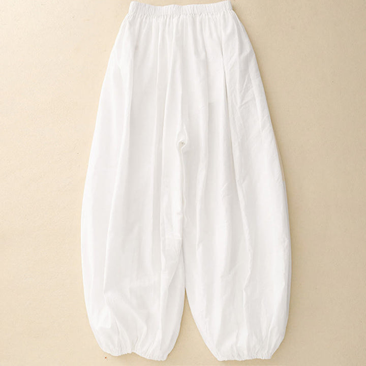 Buddha Stones Lässige, schlichte Haremshose für Damen mit Taschen - image 5