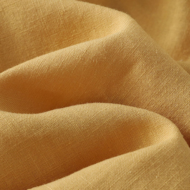 Buddha Stones Plain Slanted Buttons Damenhemd aus Baumwolle und Leinen - image 1