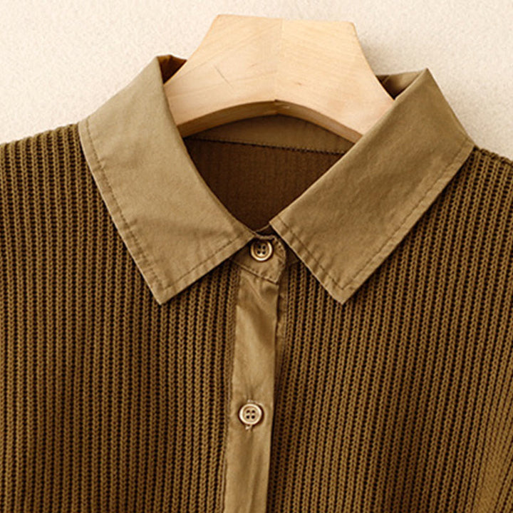 Buddha Stones Damen-Baumwollcordjacke mit Stehkragen - image 1