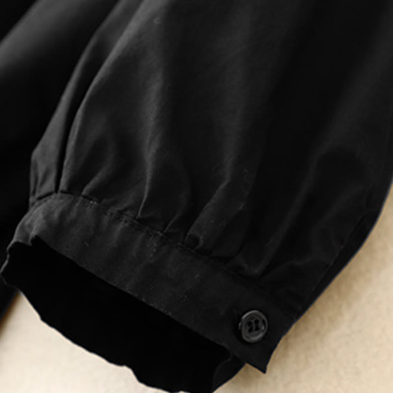 Buddha Stones Damen-Baumwollcordjacke mit Stehkragen - image 8