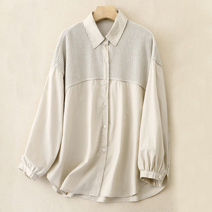 Buddha Stones Damen-Baumwollcordjacke mit Stehkragen - Beige - US14， UK/AU18，EU46 (2XL) - image 11