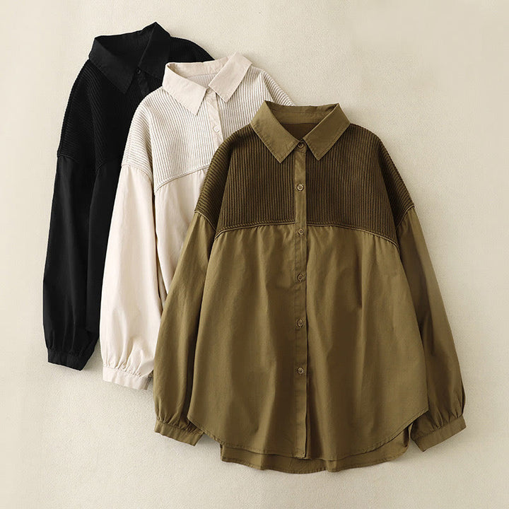 Buddha Stones Damen-Baumwollcordjacke mit Stehkragen - image 19