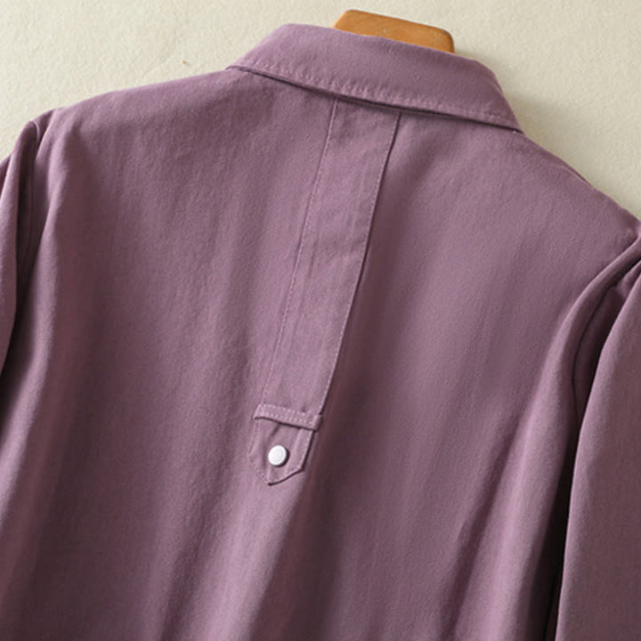 Buddha Stones Plain Button Design Stehkragen Damen Baumwolljacke - image 4
