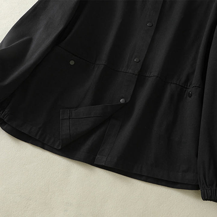Buddha Stones Plain Button Design Stehkragen Damen Baumwolljacke - image 16