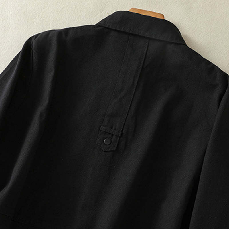Buddha Stones Plain Button Design Stehkragen Damen Baumwolljacke - image 10