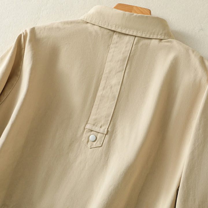 Buddha Stones Plain Button Design Stehkragen Damen Baumwolljacke - image 24