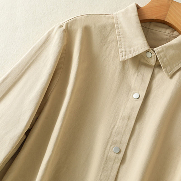 Buddha Stones Plain Button Design Stehkragen Damen Baumwolljacke - image 19