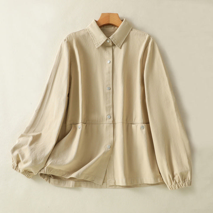 Buddha Stones Plain Button Design Stehkragen Damen Baumwolljacke - ZitroneChiffon - US14， UK/AU18，EU46 (2XL) - image 17