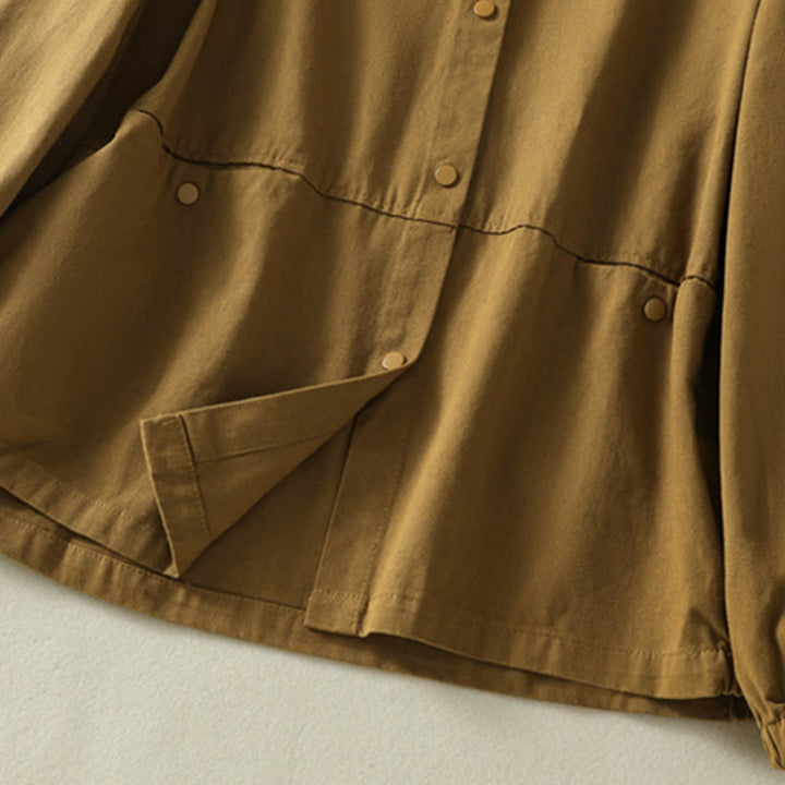 Buddha Stones Plain Button Design Stehkragen Damen Baumwolljacke - image 33