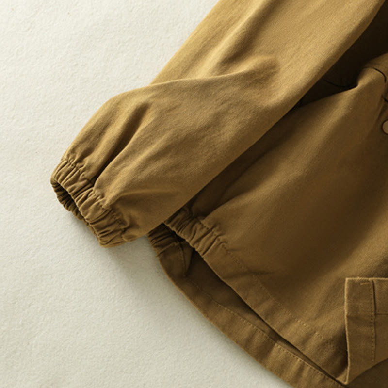 Buddha Stones Plain Button Design Stehkragen Damen Baumwolljacke - image 28