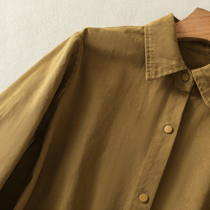 Buddha Stones Plain Button Design Stehkragen Damen Baumwolljacke - image 30