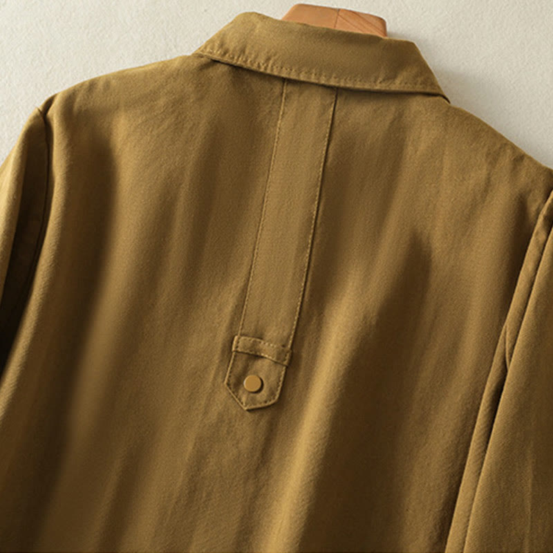 Buddha Stones Plain Button Design Stehkragen Damen Baumwolljacke - image 34
