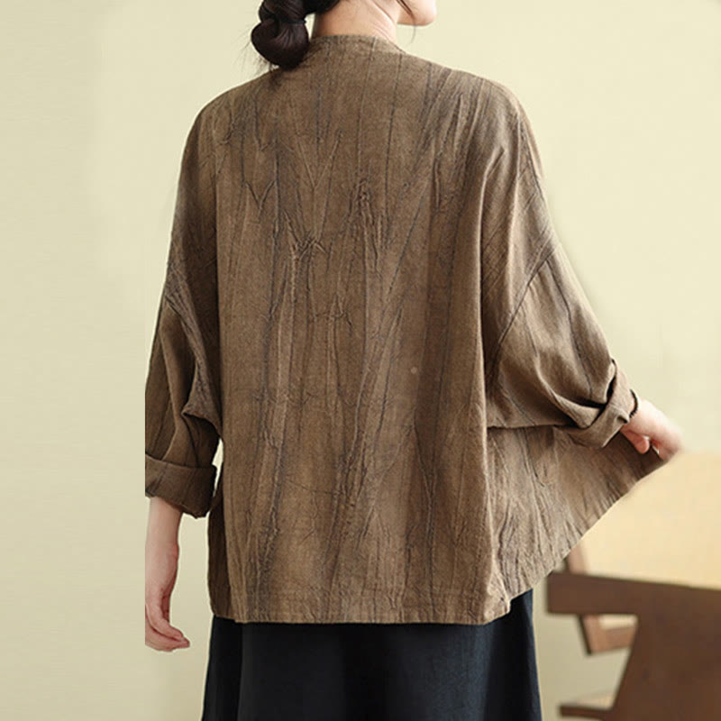 Buddha Stones – Schlichte, langärmlige Damen-Baumwoll-Leinen-Jacke mit Taschen - image 1