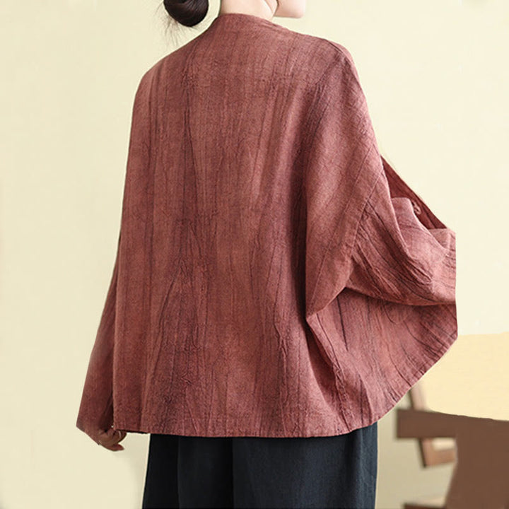 Buddha Stones – Schlichte, langärmlige Damen-Baumwoll-Leinen-Jacke mit Taschen - image 12