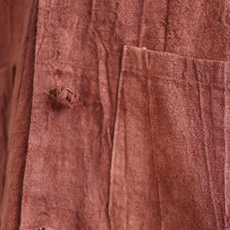 Buddha Stones – Schlichte, langärmlige Damen-Baumwoll-Leinen-Jacke mit Taschen - image 13