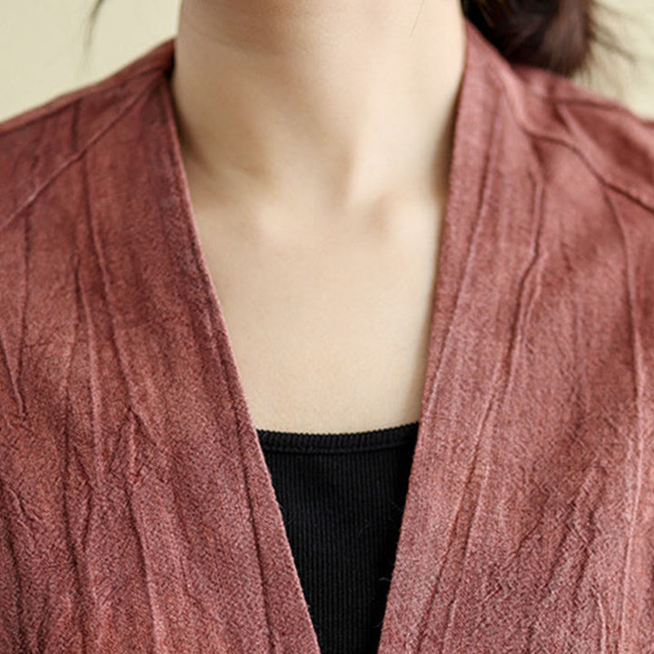 Buddha Stones – Schlichte, langärmlige Damen-Baumwoll-Leinen-Jacke mit Taschen - image 15
