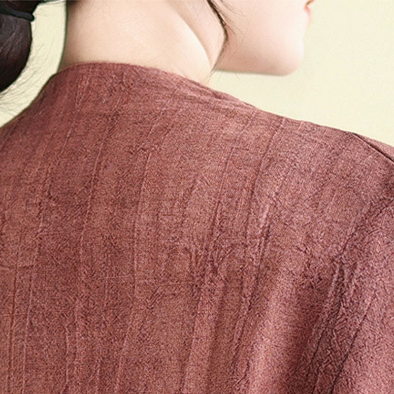 Buddha Stones – Schlichte, langärmlige Damen-Baumwoll-Leinen-Jacke mit Taschen - image 15