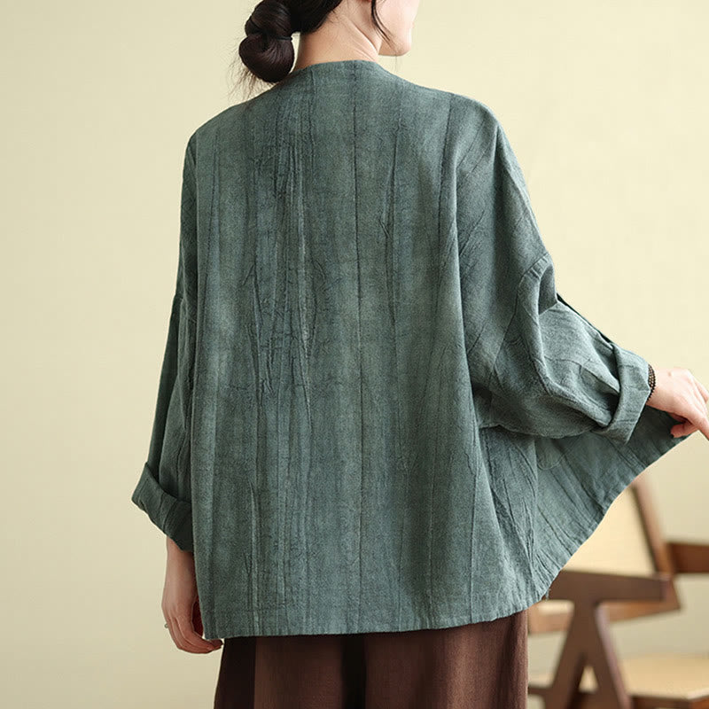 Buddha Stones – Schlichte, langärmlige Damen-Baumwoll-Leinen-Jacke mit Taschen - image 21