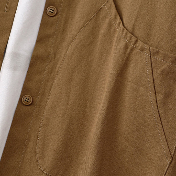 Buddha Stones Einfarbige Langarm-Baumwolljacke für Damen mit Taschen - image 5