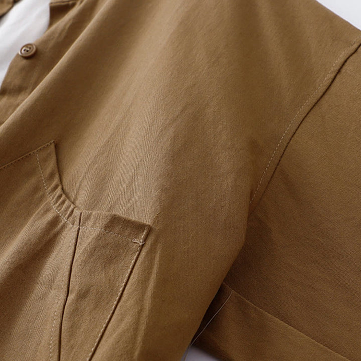 Buddha Stones Einfarbige Langarm-Baumwolljacke für Damen mit Taschen - image 6