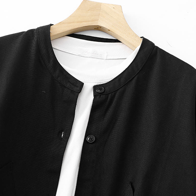 Buddha Stones Einfarbige Langarm-Baumwolljacke für Damen mit Taschen - image 9