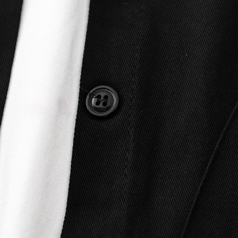 Buddha Stones Einfarbige Langarm-Baumwolljacke für Damen mit Taschen - image 10