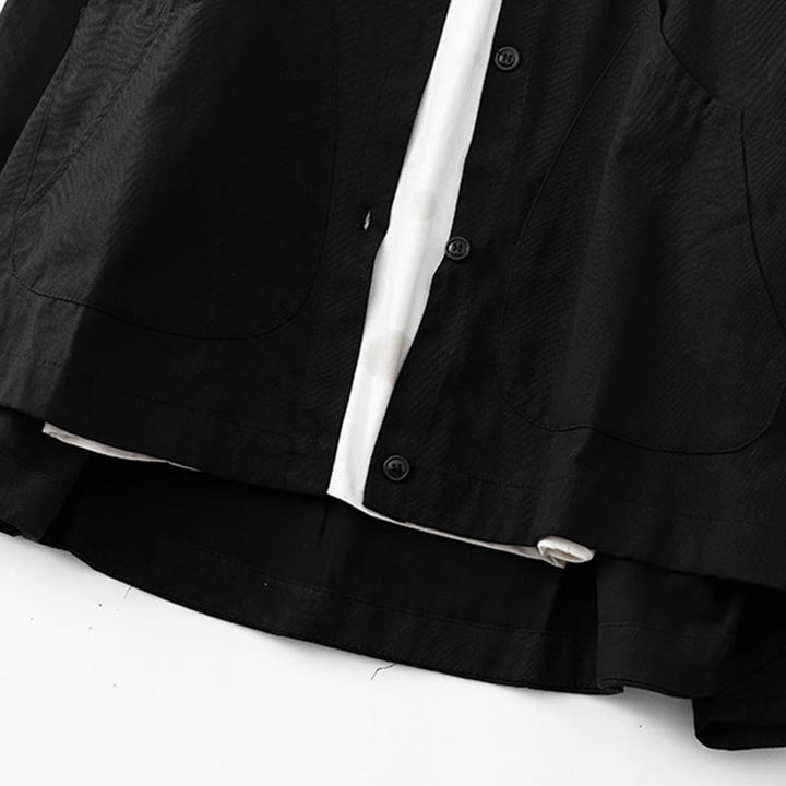 Buddha Stones Einfarbige Langarm-Baumwolljacke für Damen mit Taschen - image 15