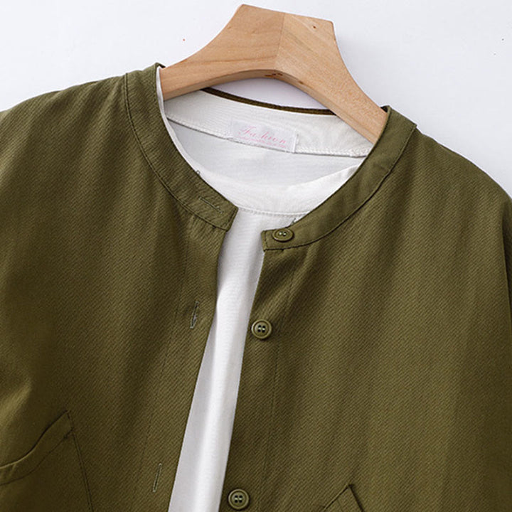 Buddha Stones Einfarbige Langarm-Baumwolljacke für Damen mit Taschen - image 16