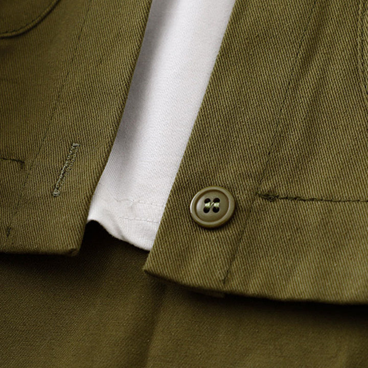 Buddha Stones Einfarbige Langarm-Baumwolljacke für Damen mit Taschen - image 18