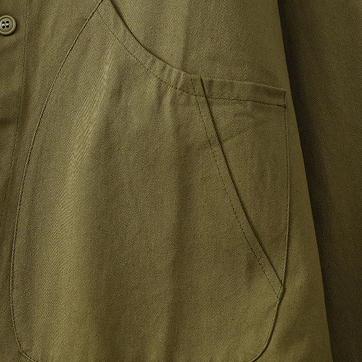 Buddha Stones Einfarbige Langarm-Baumwolljacke für Damen mit Taschen - image 20