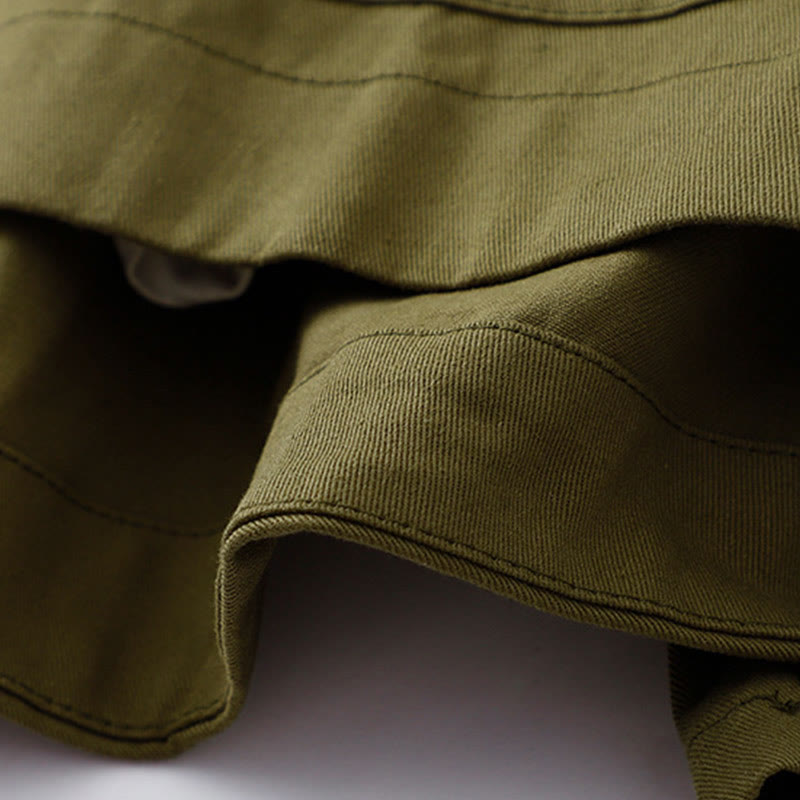 Buddha Stones Einfarbige Langarm-Baumwolljacke für Damen mit Taschen - image 21