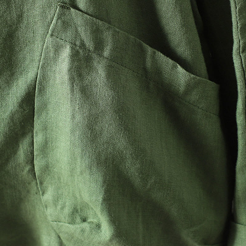 Buddha Stones Damenjacke mit V-Ausschnitt und Taschen in reinen Farben - image 22