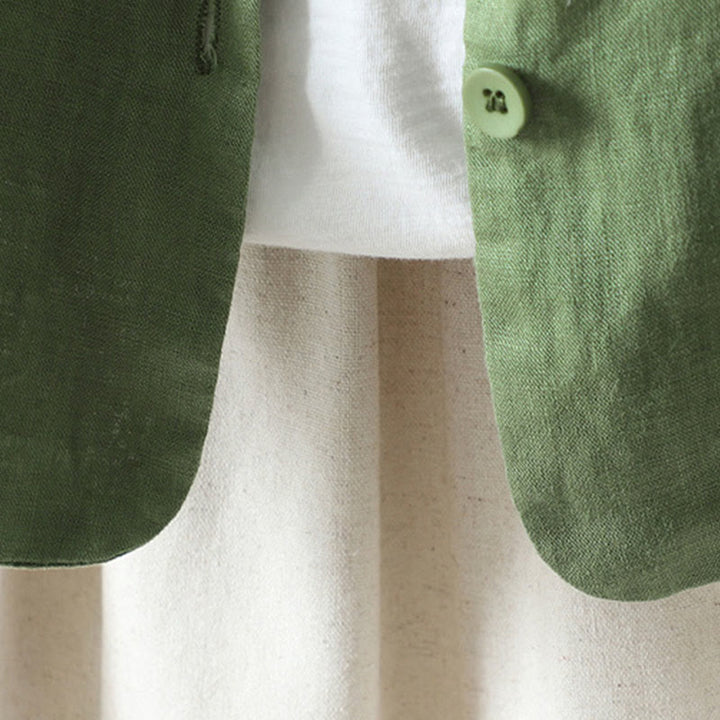 Buddha Stones Pure Color Damen-Baumwolljacke mit V-Ausschnitt und Taschen - image 21