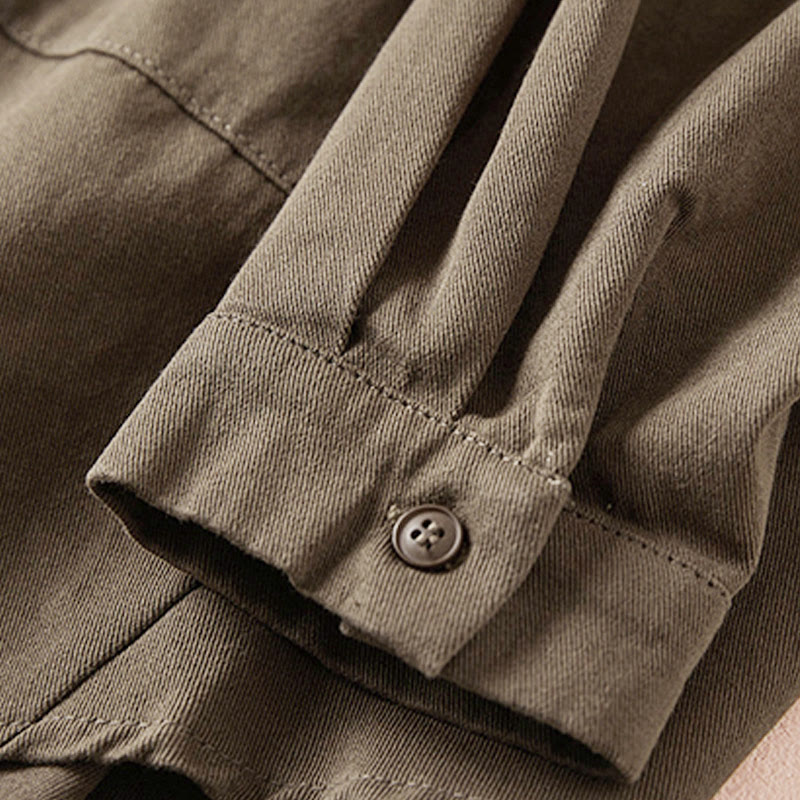 Buddha Stones Fall Unregelmäßiges Design Langärmlige Damen-Reversjacke aus Baumwolle und Leinen mit Taschen - image 19