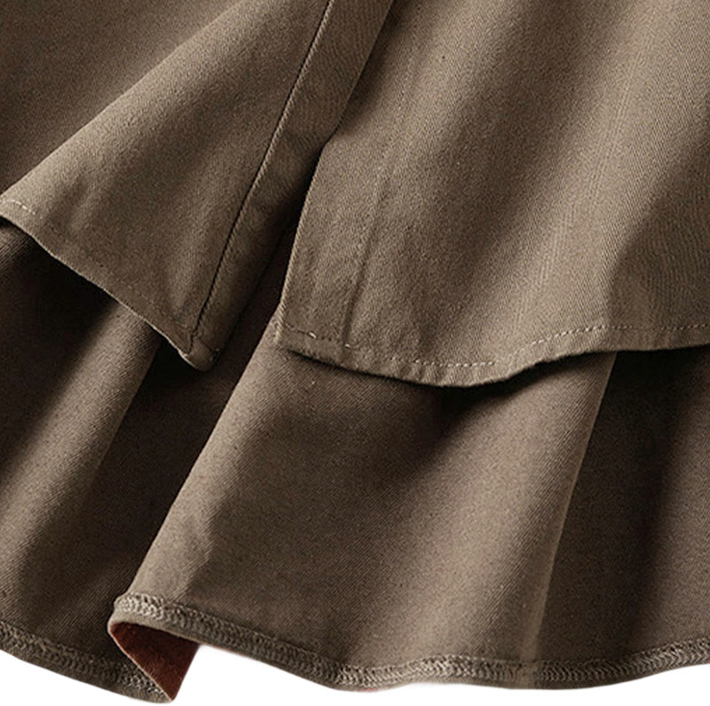 Buddha Stones Fall Unregelmäßiges Design Langärmlige Damen-Reversjacke aus Baumwolle und Leinen mit Taschen - image 17