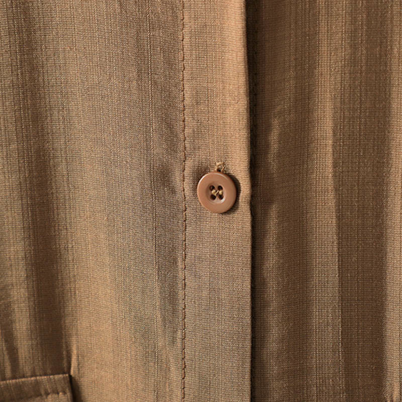 Buddha Stones Damen Baumwollmantel mit Taschen und schlichten Knöpfen - image 7