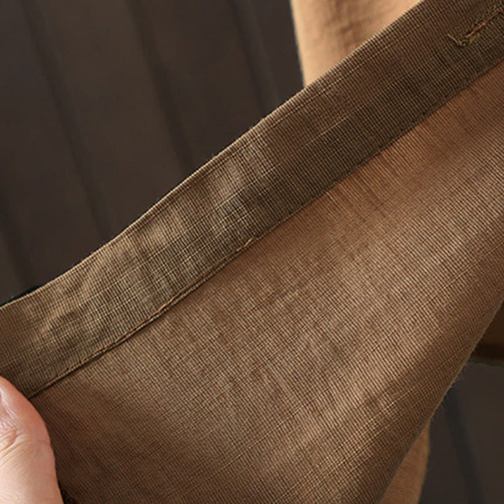 Buddha Stones Damen Baumwollmantel mit Taschen und schlichten Knöpfen - image 8